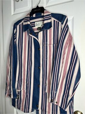 Vintage 90s Lauren Jeans Co. Ralph Lauren Red, White, and Blue Striped Denim